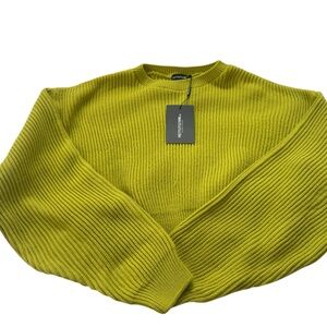 PrettyLittleThing Women's Cozy Green Cropped Knit Sweater = Size  L New